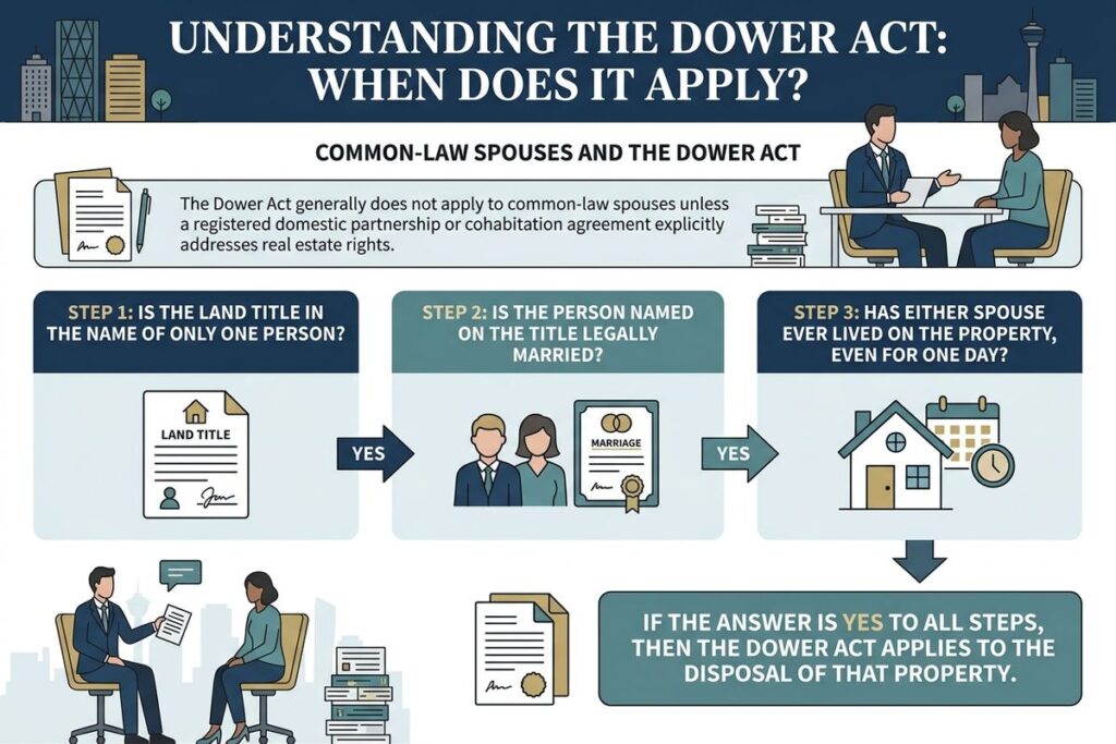 An infographic showing when a dower applies